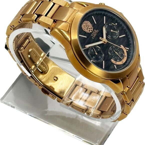 VINCE CAMUTO Women's VC/5242 Chronograph Watch ROSE GOLD Black Carbon *NEW* - Picture 3 of 6